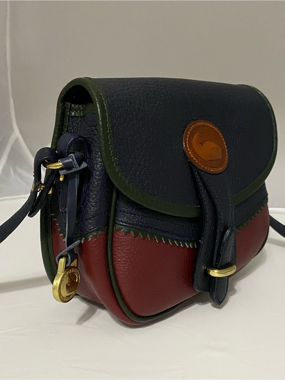 Vintage Dooney & Bourke Teton Essex Crossbody Saddle Bag AWL Leather - Picture 3 of 16